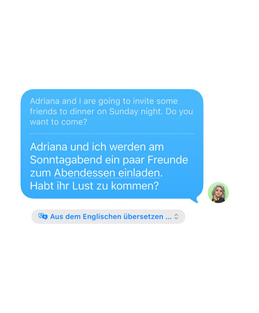 Das Feature Live Übersetzung in Nachrichten