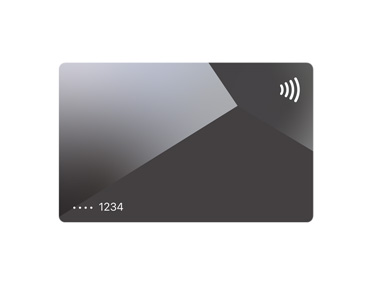 الجهة الأمامية من Apple Card‏، بطلاء خارجي من التيتانيوم