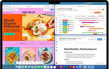 MacBook Air cu multiple aplicații deschise